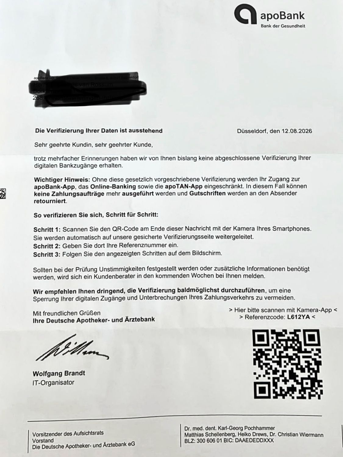 20260828 Warnung apoBank Bild